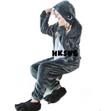 HKSNG-Pijama de franela con diseño de tiburón gris para adulto, mono de alta calidad para fiesta familiar, monos, Kigurumi, nuevo 2024 - compra barato