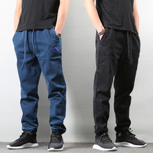 Мужские джинсы в японском стиле, свободные классические джинсы синего цвета в стиле хип-хоп 2024 - купить недорого