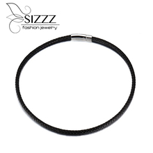 New Black Braided Leather Cord Rope Greek Necklace Chain Stainless Steel Clasp, 5mm, 5mm.5mm 18", 20", 22"inch 2024 - buy cheap
