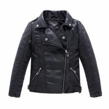 Baby Boys Faux Leather Jacket Kids Girls And Coats Spring Kids Jackets Boys Casual Black Solid Children Outerwear 2021 2024 - buy cheap