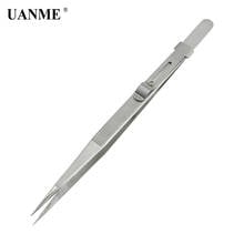 UANME SWDT V-16A 165mm Adjustable Tweezers Stainless Steel Straight Pointed Tip Slide lock Hold Tightly Forceps pincers 2024 - buy cheap