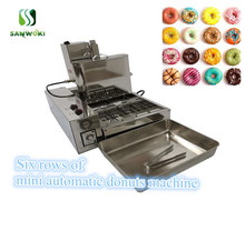 Máquina de fritar rosquinha automática com seis fileiras, elétrica, de aço inoxidável, comercial, seis linhas, com fritadeira de seis fileiras 2024 - compre barato
