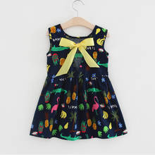 1-7 Years Kids Girl Dresses Summer Chidlren Clothes Toddler Girls Dress Baby Cotton Sleeveless Print Flower Princess Dress 2024 - buy cheap