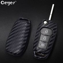 Ceyes-capa dobrável de fibra de carbono para carro, capa protetora, estilo, acessórios automotivos, para ford focus, everest, explorer edge, kuga 2024 - compre barato