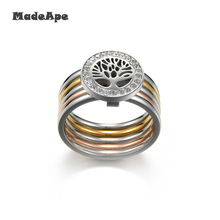Классические кольца MadApe из нержавеющей стали 316L, женские кольца для мужчин и женщин, подарок на день рождения 2024 - купить недорого
