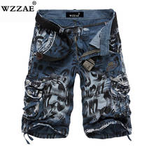 WZZAE 2018 New Design Men Summer Camouflage Military Cargo Shorts Bermuda Masculina Jeans Male Fashion Casual Baggy Denim Shorts 2024 - buy cheap