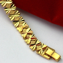 Heart Wrist Chain  Yellow Gold Filled Fashion Womens Bracelet Gift 19cm Long 2024 - buy cheap