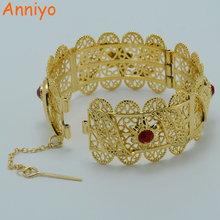 Большой и широкий браслет Anniyo для женщин золотого цвета ювелирные изделия Дубай с камнем Африканский подарок/Индия/Ближний Восток стиль #003702 2024 - купить недорого