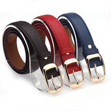 7 Colors Women Belts Ladies Faux Leather Metal Buckle Straps Belts Thin Skinny Waistband Adjustable Belt Clothes Accessories 2024 - buy cheap