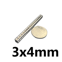 50 piezas 3x4 ronda NdFeB imán de neodimio imanes de disco Dia 3mm x 4mm N35 súper poderoso fuerte imán de tierra rara NdFeB 3*4 2024 - compra barato