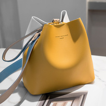 2019 New PU Leather Handbags Women Bucket Designer Shoulder Bags Female Fashion Larger Capacity Yellow Crossbody Messenger Bags 2024 - buy cheap