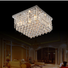 LED Simple Modern Crystal Lights Ceiling Light Round Stainless Steel Living Room Bedroom Light Crystal Light fixture led lamps 2024 - buy cheap