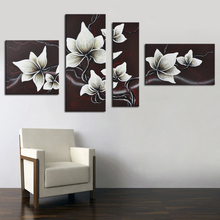 Black White Decoration Pictures Hand Painted Flower Painting Modern Abstract Oil Painting Decorative Pictures for Living Room 2024 - buy cheap