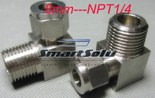 free shipping  stainless steel elbow compression fittings 2pc/lots for 8mm-NPT1/4 2024 - buy cheap