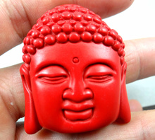 Colgante de cristal Natural de piedra de cuarzo rojo chino, cinabrio orgánico tallado de Buda para fabricación de joyas, collar A10 2024 - compra barato