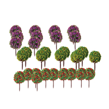 30 шт. разноцветные пластиковые цветочные модели деревьев поезд железнодорожный пейзаж DIY масштаб 1/100 игрушки для деревьев 2023 - купить недорого