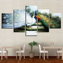 HD Printed Canvas Modular Pictures Frame 5 Panel Beautiful Peacock Wall Art Painting Fashion For Living Room Decor Poster 2024 - buy cheap