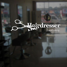 Hairdresser Barber Shop Sticker Name Scissors Hair Salon Decal Haircut Poster Vinyl Wall Art Decals Decor Windows Decoration 2024 - buy cheap