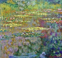 100% handmade landscape oil painting reproduction on linen canvas,water-lilies-3 by claude monet 2024 - купить недорого