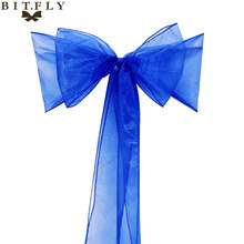 Free Shipping 50 Pieces royal blue 7"x108"party Chair Cover Sash Bow Supply  Wedding Decorations Event Supplies Home Textiles 2024 - buy cheap