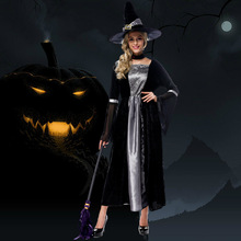 Костюм ведьмы на Хэллоуин для взрослых, вечернее женское причудливое серое платье, роскошный костюм волшебного момента для взрослых и женщин 2024 - купить недорого