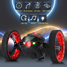 Mini carro de controle remoto inteligente, carro de controle remoto inteligente com rodas flexíveis e iluminação led 2.4 ° para pular, 360 ghz 2024 - compre barato