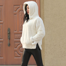 Mink coat women's overall long hooded mink fur coat long sleeves 2024 - buy cheap