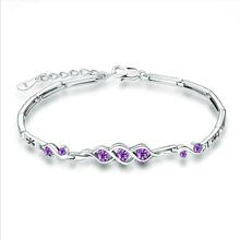 Everoyal Luxury AAA+ Crystal Purple Bracelets For Girl Jewelry Vintage Silver 925 Women Bracelets Accessories Female Wedding Hot 2024 - buy cheap