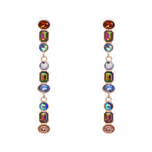 Fashion Colorful Crystal Drop Earrings for Women Wedding Party Long Tassel Dangle Female Earrings Ear Statement Wedding Jewelry 2024 - buy cheap