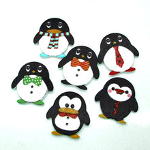 50pcs Mixed Penguin Wooden Sewing Buttons For Clothing Needlework Scrapbooking Wood Botones Decorative Crafts Diy Accessories 2024 - buy cheap