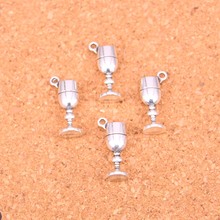 Abalorios de cristal de vino Chapado en plata antigua, accesorios de joyería hechos a mano Diy, 20x7x5mm, 100 Uds. 2024 - compra barato