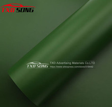 Free shipping matte army green car sticker with air free bubbles with size: 1.52*30m(5FTX98FT)Roll 2024 - buy cheap