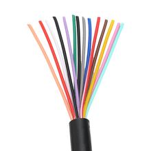 Cable de cobre eléctrico RVV de 14 núcleos, Cable revestido suave negro, 5 metros, 24 AWG, 22 AWG, RVV 2024 - compra barato