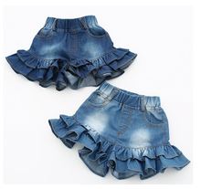 Calção jeans para meninas, calção de verão para crianças, saia com rabo de peixe fofo, calça casual 2024 - compre barato