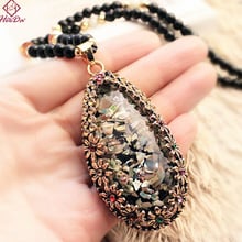 Heeda Vintage Ethnic Strand Long Multi Shell Pendant Necklace for Women Nature Stone Geometric Sweater Chain 2018 Bijoux Femme 2024 - buy cheap