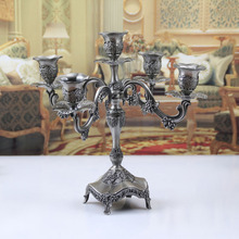 Candelabros de metal para decoración de bodas, candelabros de ramas de uvas de 3/5 brazos, h25 cm, para mesa de casa, ZT139B 2024 - compra barato