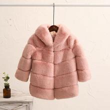 Зимнее пальто из искусственного меха для девочек 12M-12T, утепленные теплые куртки из искусственного меха кролика Рекс, парка, детская верхняя одежда, пальто с капюшоном Y13 2024 - купить недорого