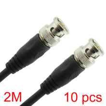 10x 2 m/6.56ft bnc macho ao cabo coaxial macho do conector rg59 de bnc para a câmera do cctv 2024 - compre barato