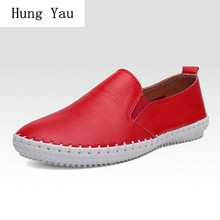 Women Shoes Flats Genuine Leather 2019 Summer Fashion Casual Shoes Woman Flat Work Slip On Comfortable Walking Loafers 2024 - buy cheap