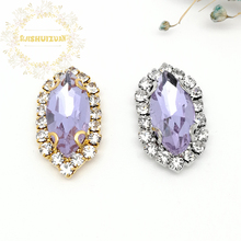 Crystal violet Horse eye Shape Drill Side Chain CrystaL Glass Sewing Rhinestones DIY Women's Shose and Wedding Dresses 2024 - buy cheap
