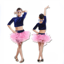 Moderno Menina Vestido de Dança Latina Para Meninas Miúdos Trajes de Dança Competição Dancewear Salsa tango Dança De Salão saia Vestido de criança 2024 - compre barato