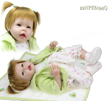 Golden Hair Realistic Baby Doll Solid Silicone Toy Babydoll Girls Present 22" 2024 - buy cheap