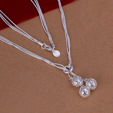 N199 925 jewelry silver plated Necklace, silver Necklace Pendant Triple Ball Necklace N199 /XAUTPNRM GBWQRJUZ 2024 - buy cheap