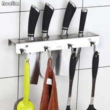 NOOLIM Stainless Steel Knife Holder Storage Rack Shelf 4 Hooks Kitchen Knife Block Tools Hanger Knife Stand Kitchen Storage 2024 - buy cheap