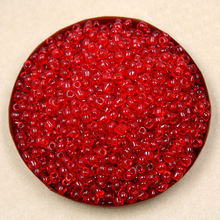 Contas espaçadoras de semente soltas para fazer joias, preço de fábrica, 80 para 3mm, vidro vermelho transparente 2024 - compre barato