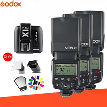 Godox 3 * V850II 1/8000s HSS 2,4G GN60 Встроенная беспроводная система X литиевая батарея Speedlite вспышка с X1T-триггером для Nikon Sony 2024 - купить недорого