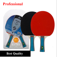 Best quality  Professional table tennis racket with rubber pingpong paddle short handle tennis table rackt long handle offensive 2024 - buy cheap