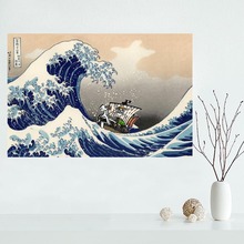 Great Wave off Kangawa by Hokusai Custom Canvas Poster Home Decoration poster cloth fabric Canvas Painting wall poster print 2024 - buy cheap