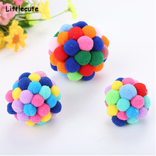 Pet Cat Toy Colorful Handmade Bells Cats Toys Bouncy Ball Built-In Catnip Playing Catnip Interactive Chew Toy Cat Supplies 2024 - buy cheap