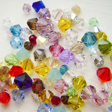 Lote de abalorios chinos de cristal bicono de alta calidad, 144 Uds ~ 720 uds/lote, colores mezclados, 3mm,4mm, 5mm, 6mm, 8mm 2024 - compra barato